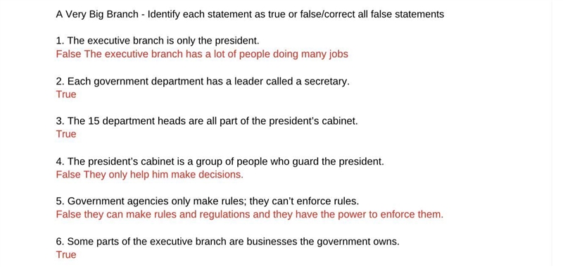 Which statement about the executive branch is true?-example-1