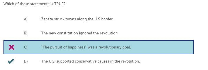 Which of these statements is TRUE? Zapata struck towns along the U.S border. The new-example-1