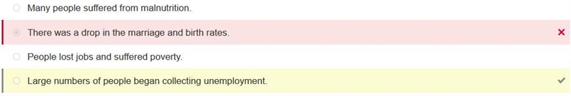 Which was NOT an effect of the Great Depression on average Americans? A) People lost-example-1