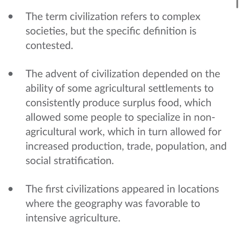 What was the cause of civilizations developing a division of labor? A. Civilizations-example-1