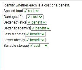 Identify whether each is a cost or a benefit.-example-1