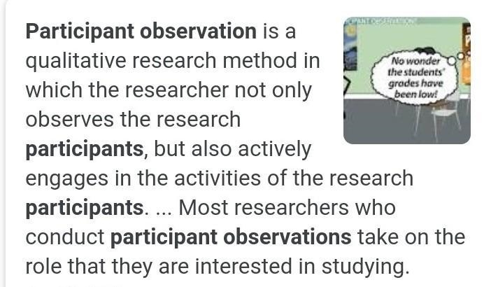 What is participant observation-example-1