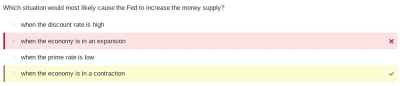 Which of the following situations would most likely cause the Fed to increase the-example-1