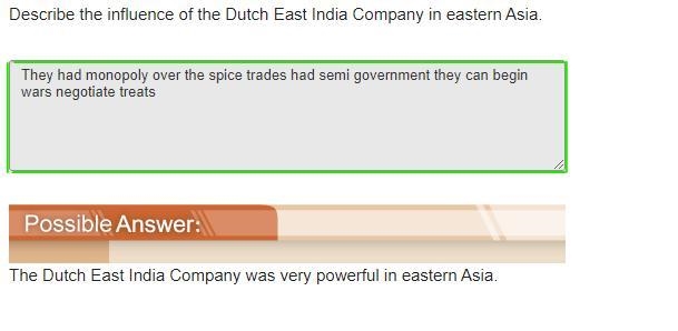 Describe the influence of the Dutch East India Company in eastern Asia. please explain-example-1