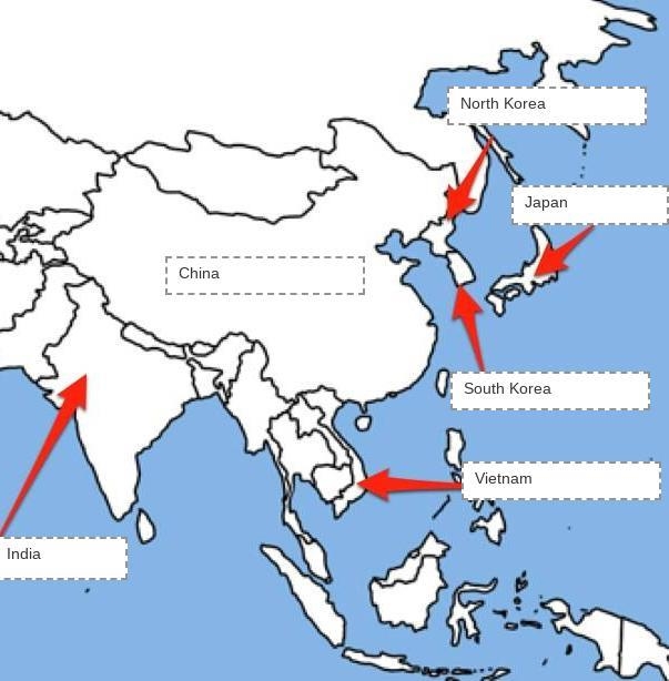 Wordbank: china,India,Japan,North Korea,South Korea,Vietnam-example-1