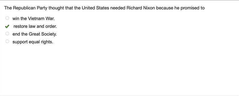 The Republican Party thought that the United States needed Richard Nixon because he-example-1