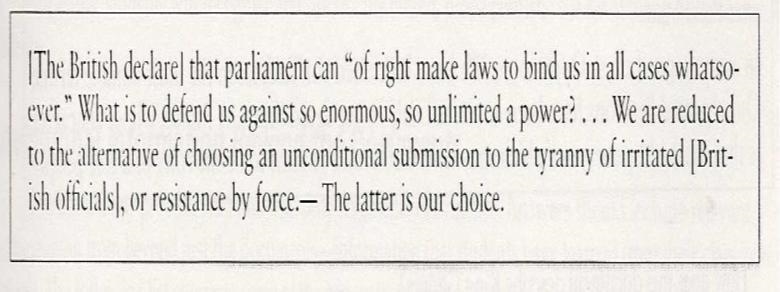 Issued by the Second Continental Congress Question: What was the Patriot's opinion-example-2