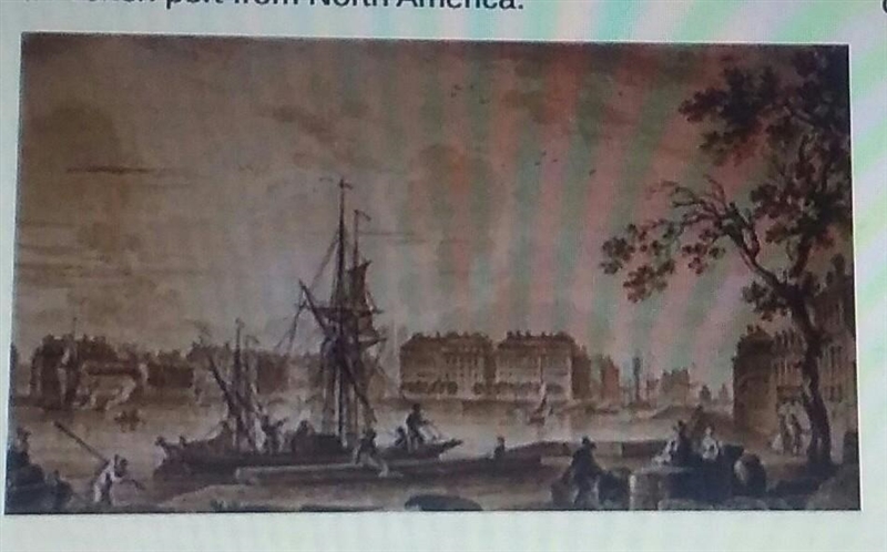 The illustration shows French trading ships returning to a French port from North-example-1