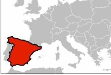 What country is shown in red on this map? A) France B) Germany C) Portugal D) Spain-example-1