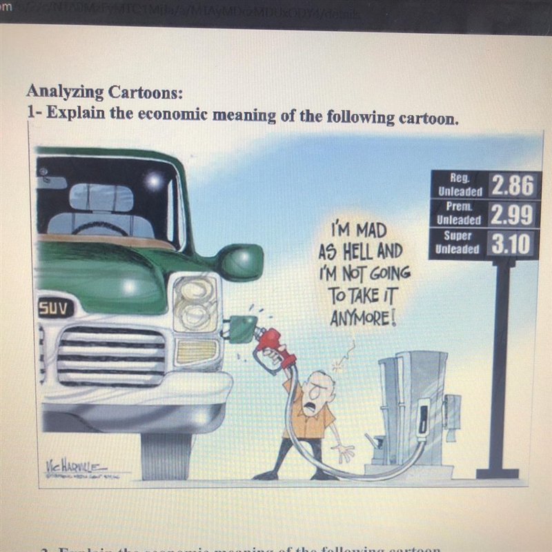 1- Explain the economic meaning of the following cartoon.-example-1