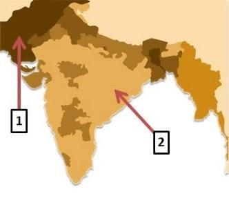 On the map below, Arrow 2 points to a region where most people are __________. * Hindu-example-1