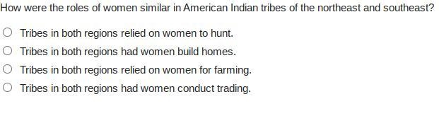 How were the roles of women similar in American Indian tribes of the northeast and-example-1