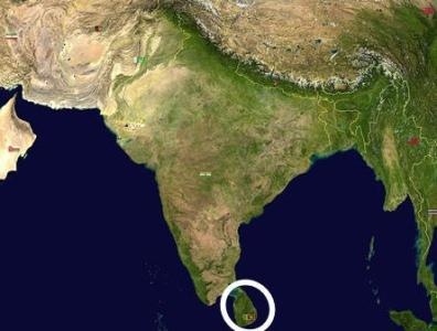 Which nation is circled on the map above? A. India B. Pakistan C. Sri Lanka D. Bangladesh-example-1