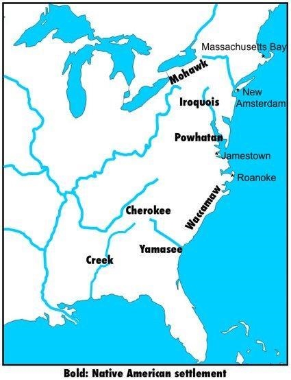 When looking at the map, what can you tell about the colonial European settlements-example-1