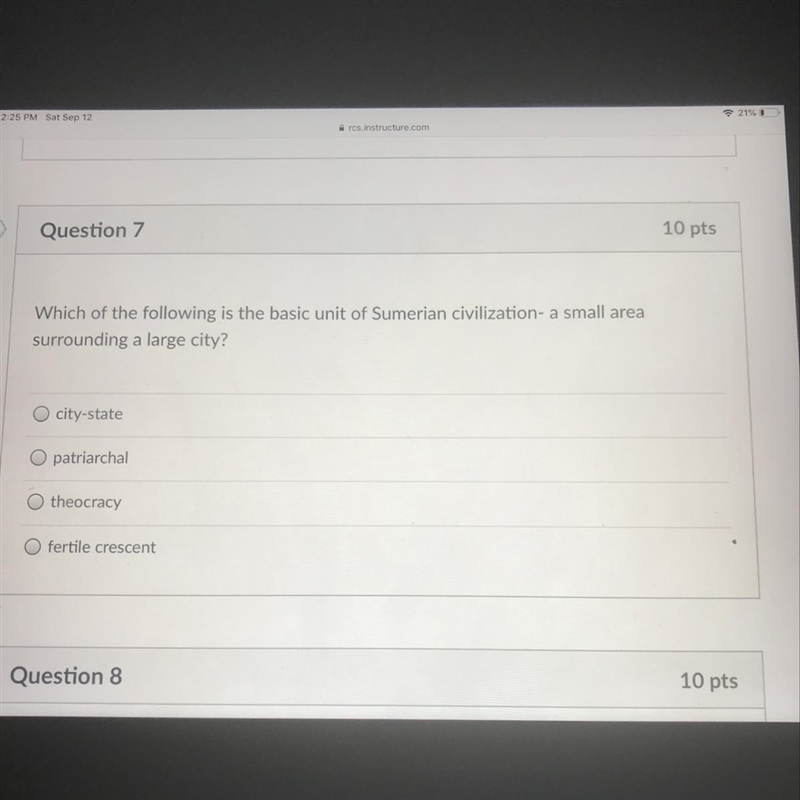 10 pts Please help me THANKS!!!!! Question 7 Which of the following is the basic unit-example-1