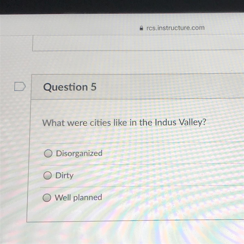 Please help me y’all!!!!!!!!!!!!!!!!!! Question 5 What were cities like in the Indus-example-1