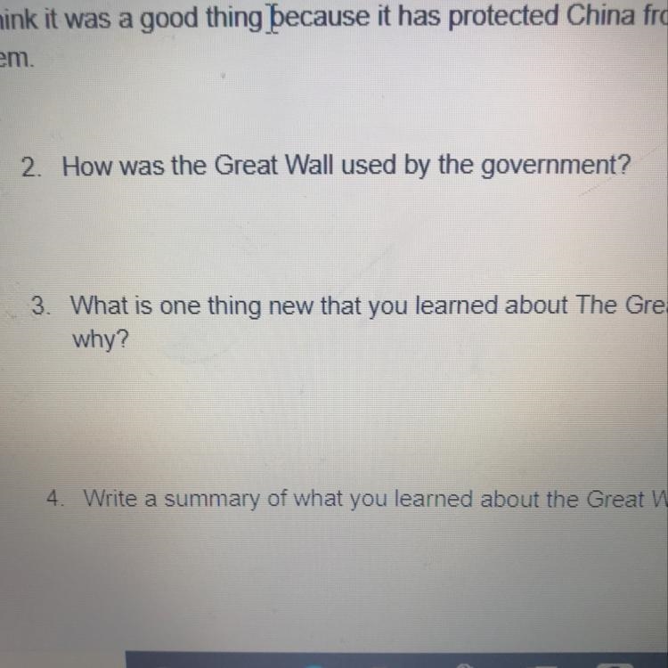 How was the Great Wall of china see by the government-example-1