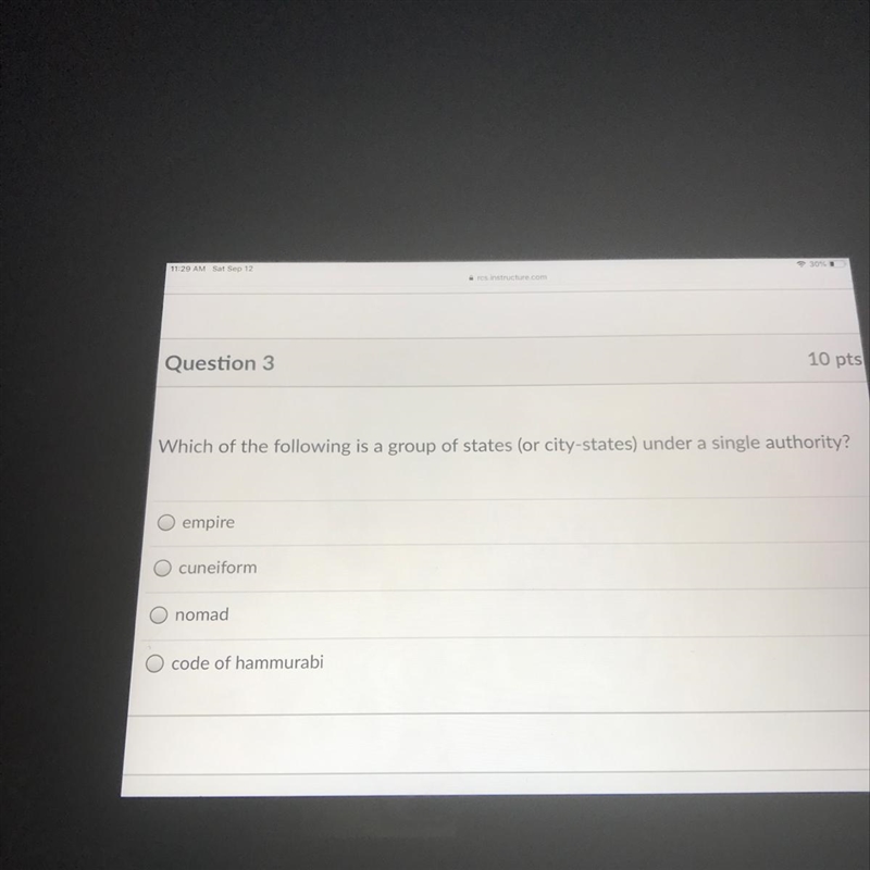 Question 3 Which of the following is a group of states (or city-states) under a single-example-1