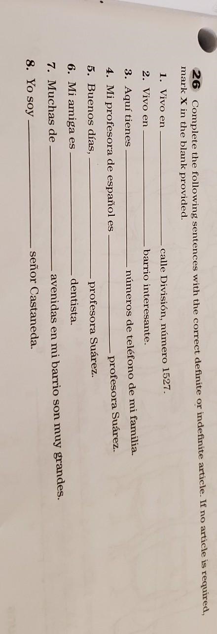 Complete the following sentences with the correct definite or indefinite article. if-example-1