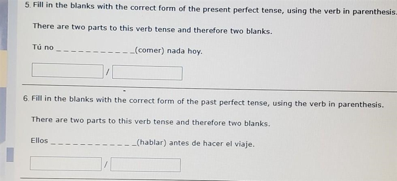 5. Fill in the blanks with the correct form of the present perfect tense, using the-example-1