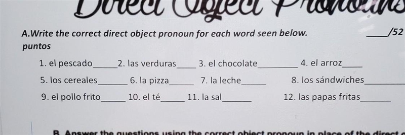 I need these as a Spanish direct object pronoun​-example-1