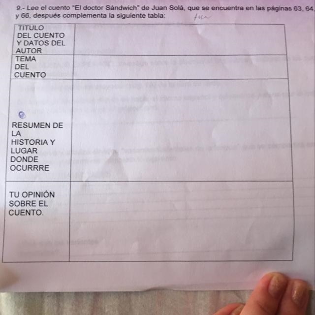 9.- Lee el cuento "El doctor Sándwich" de Juan Solá, que se encuentra en-example-1