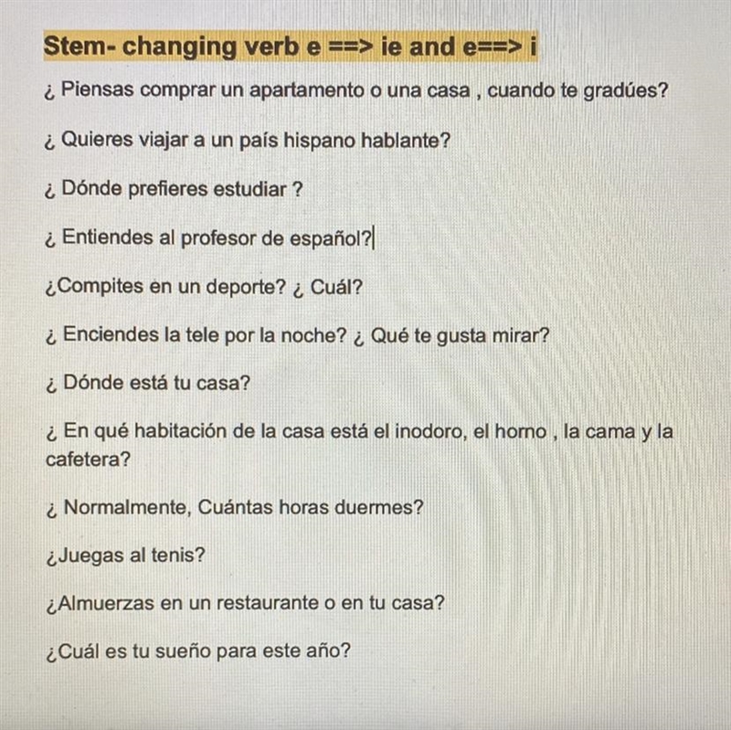 PLEASE HELP me with this spanish homework! this is a (Spanish 1 in college) class-example-1