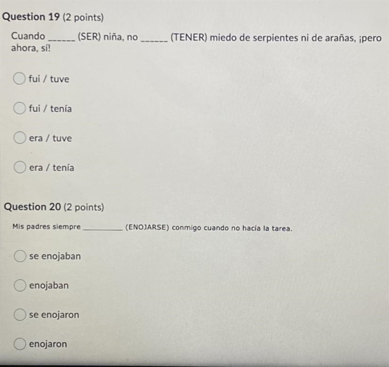 PLEASE HELP! SPANISH 2 preterite vs imperfect-example-1