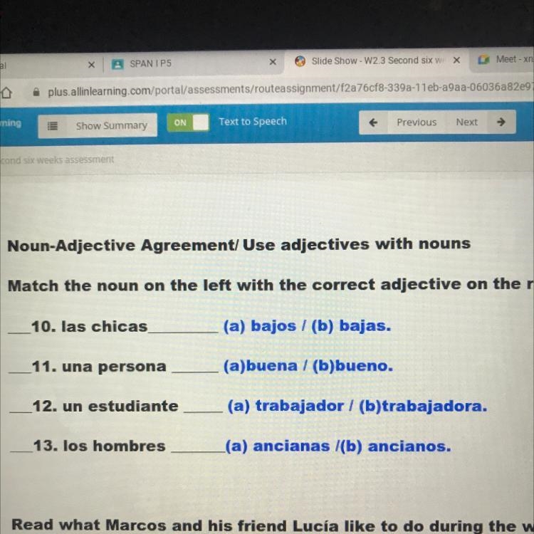 Match the noun on the left with the correct adjective on the right.-example-1