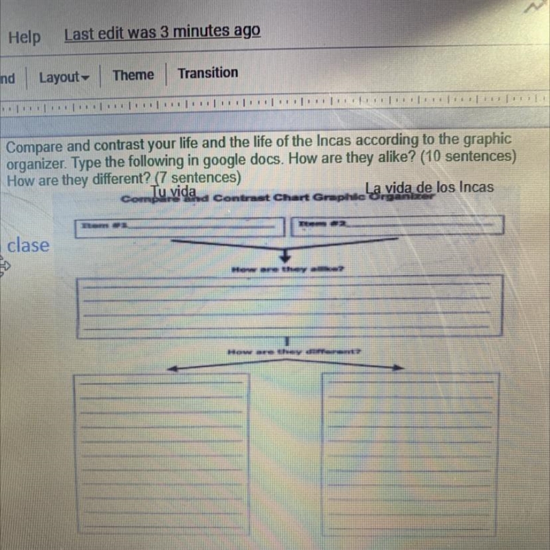 Compare and contrast your life and the life of the Incas according to the graphic-example-1