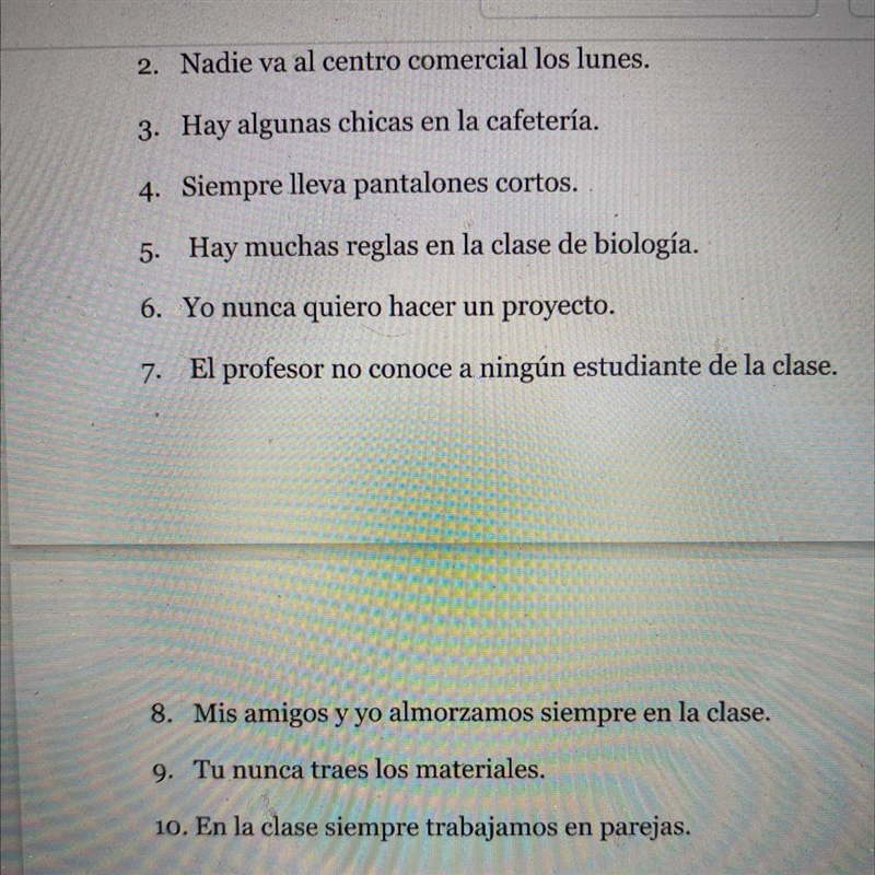 Spanish!! Affirmative and negative words! Please don’t just guess!!-example-1