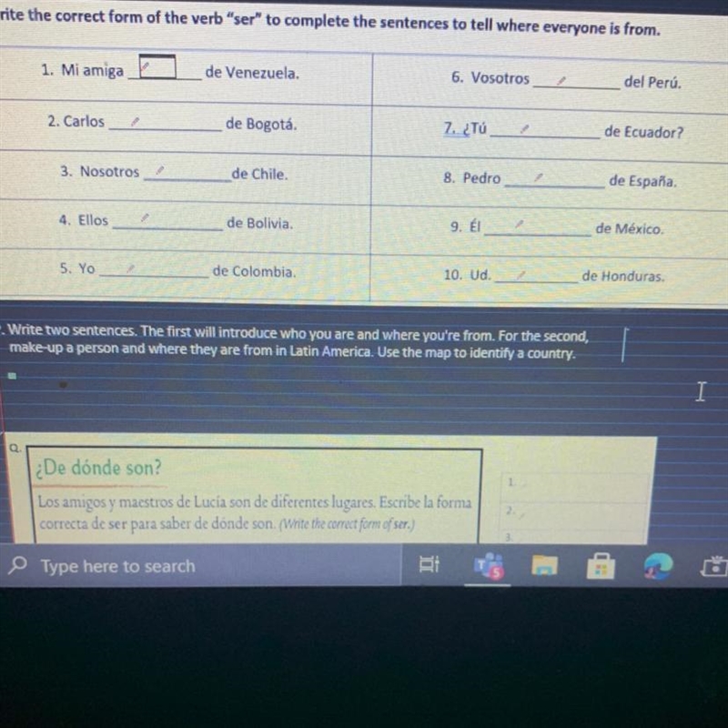 Help! need verb ser answers-example-1