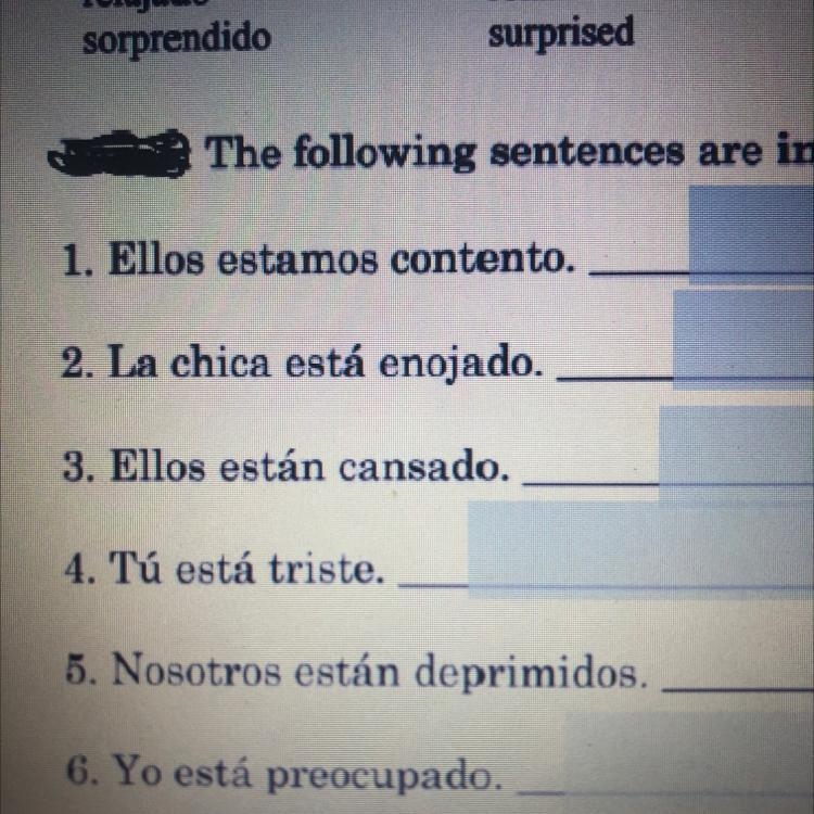 The following sentences are incorrect. Circle what is wrong with them and explain-example-1