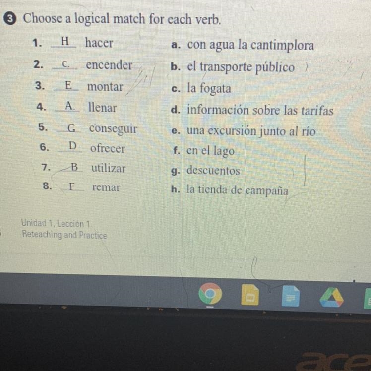 Is my answers right for my Spanish?-example-1