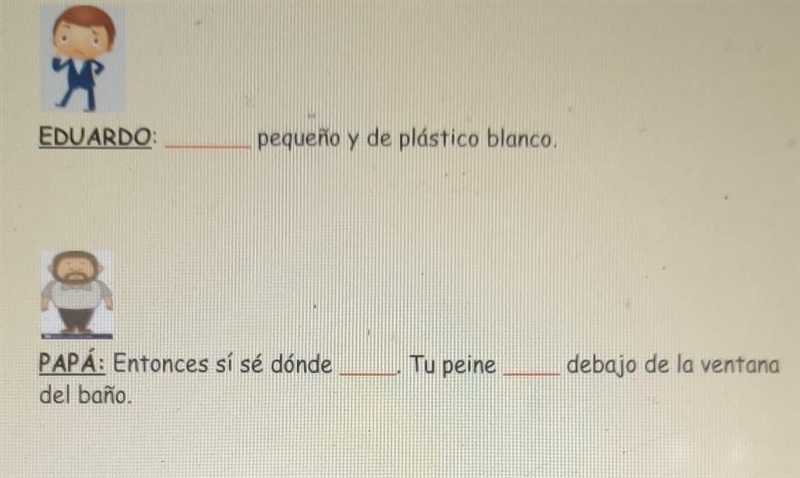 Help with this Spanish homework its ser y estar​-example-1