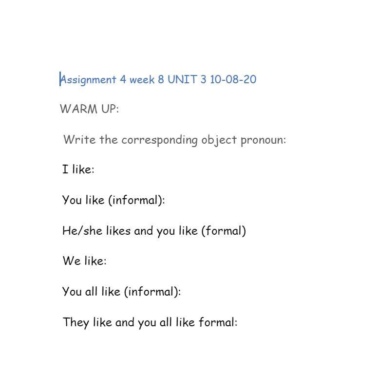 Write the corresponding object pronoun:-example-1