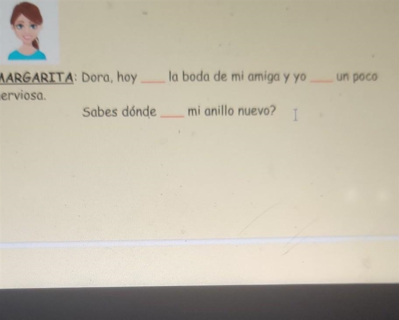 Help me with this Spanish homework it is ser y estar​-example-1