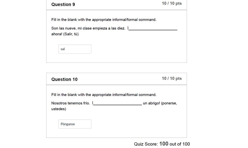 4 Fill in the blank with the appropriate informal/formal command. Son las nueve, mi-example-1