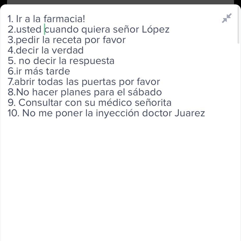 Can someone assist? 1. (Nosotros / ir) ¡__ a la farmacia! 2. (Ud. / venir) __ cuando-example-1