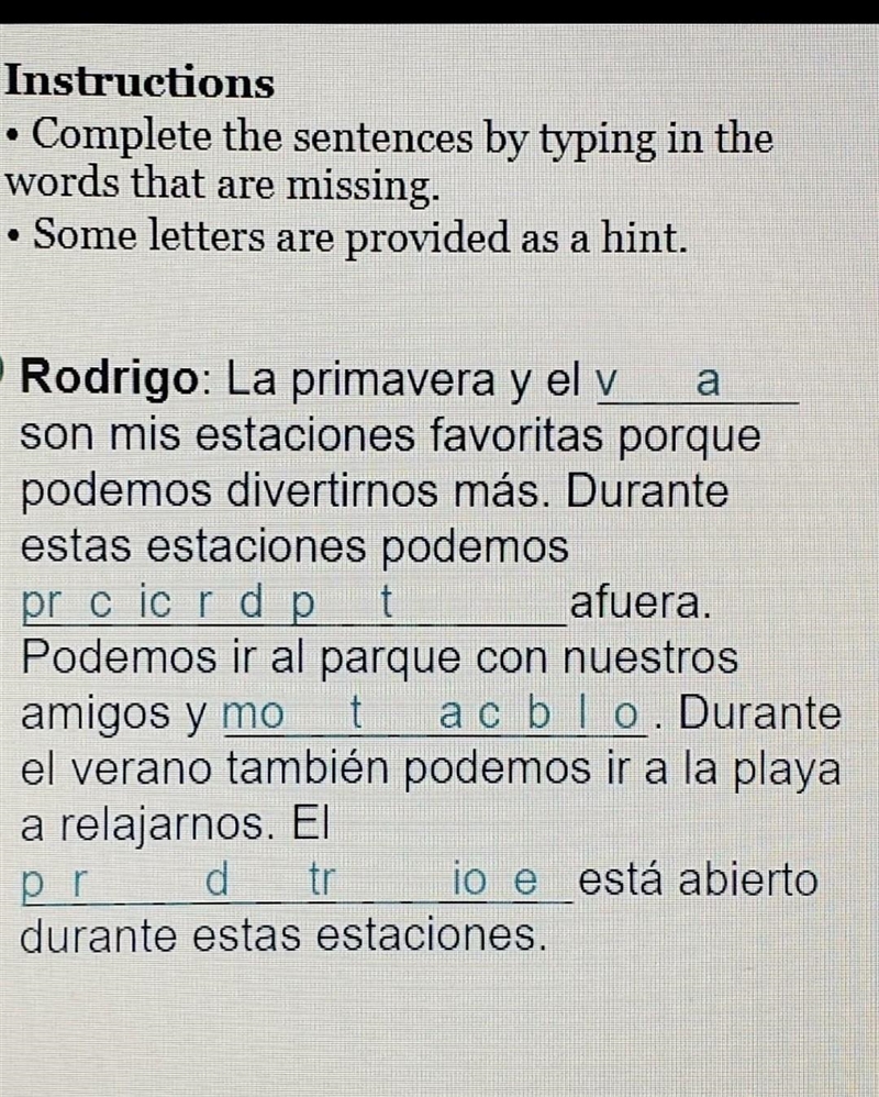 Working on it now really need help. Only if your really good at spanish.​-example-1