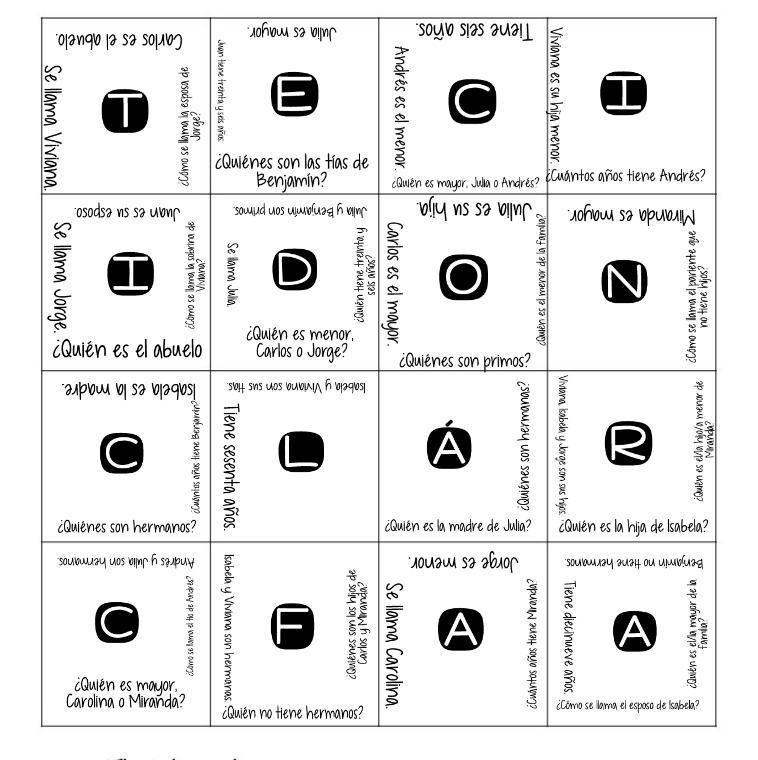 The letter tiles are all mixed up. Use the family tree from Lock 4 to match the questions-example-1