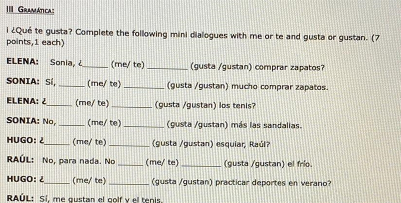 PLEASE HELP me with this spanish homework! this is a (Spanish 1 in college) class-example-1