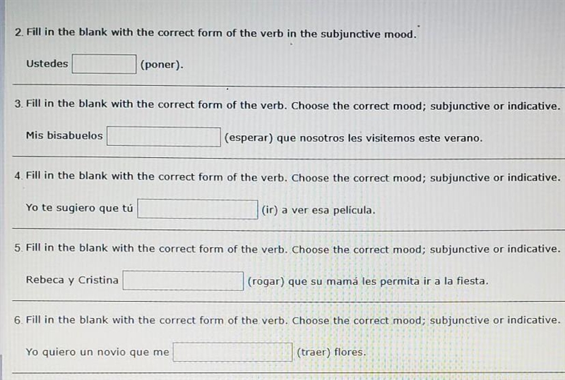 2. Fill in the blank with the correct form of the verb in the subjunctive mood. Ustedes-example-1