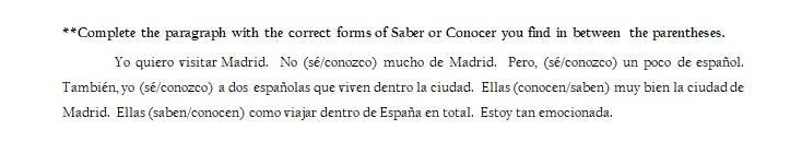 It's Spanish complete the paragraph-example-1