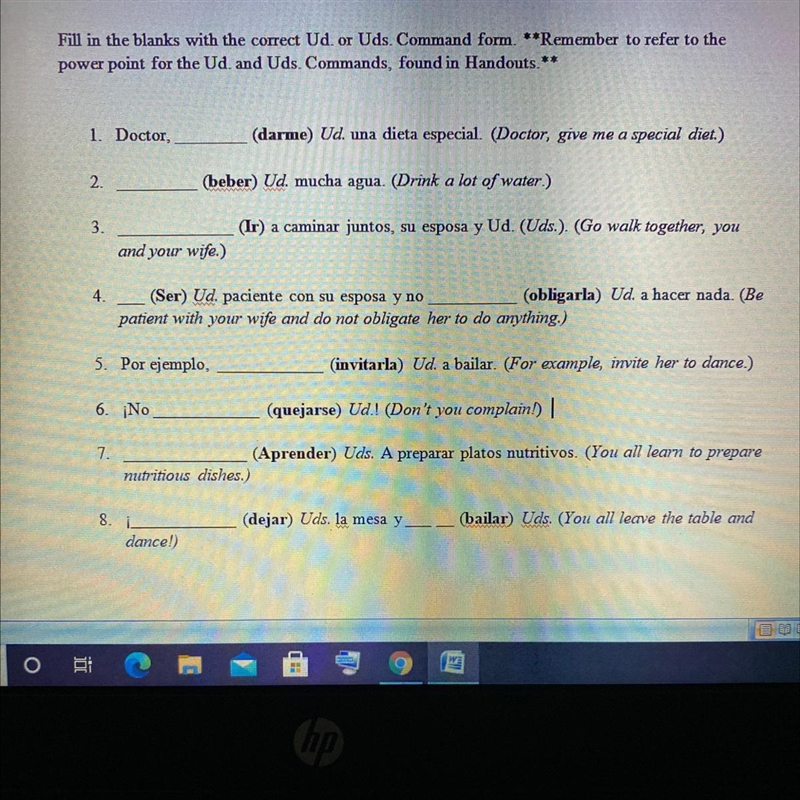 Fill in the blanks with the correct Ud or Uds command form-example-1