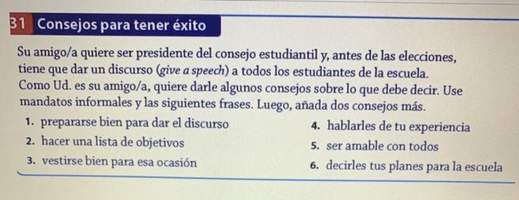 31 Consejos para tener éxito Su amigo/a quiere ser presidente del consejo estudiantil-example-1