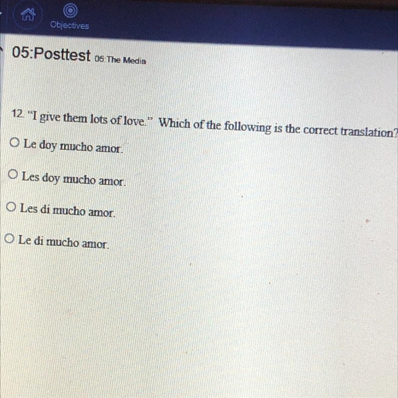 12. "I give them lots of love." Which of the following is the correct translation-example-1