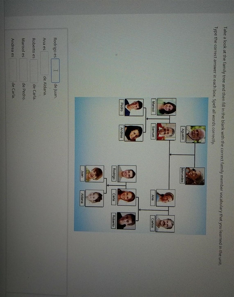 Take a look at the family tree and then fill in the blank with the correct family-example-1