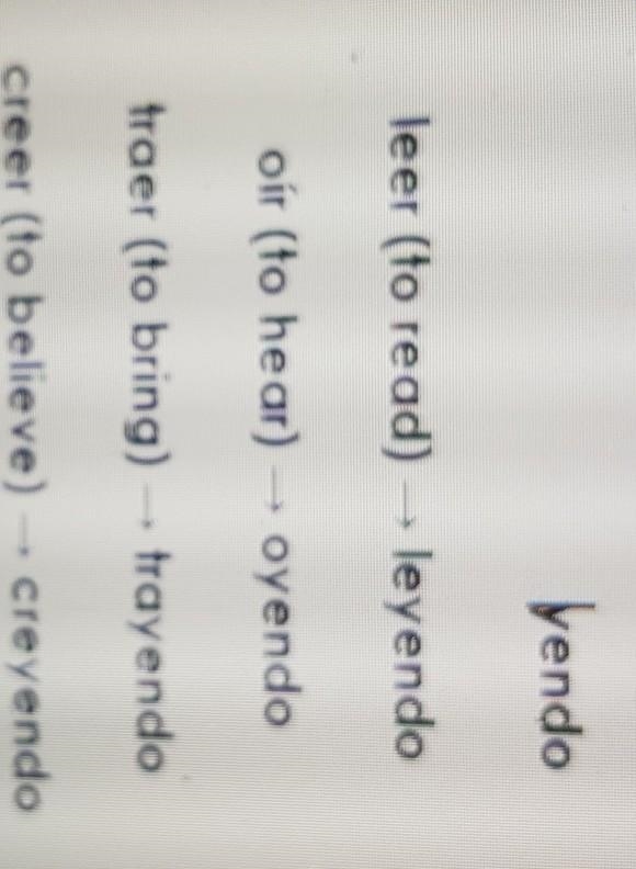 A list of common irregular gerundios/participios presented it ( to go)​-example-1