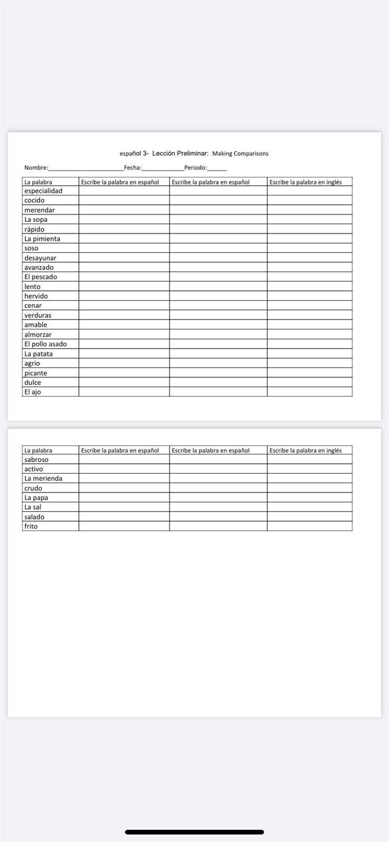 Completely fill out whole chart please (making comparisons)-example-1